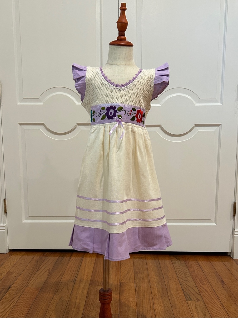 Mexican Girls Dress With Hand Embroidered.